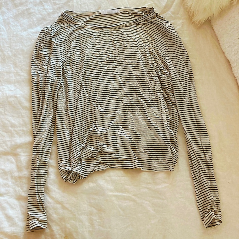 LUSH b&w striped top